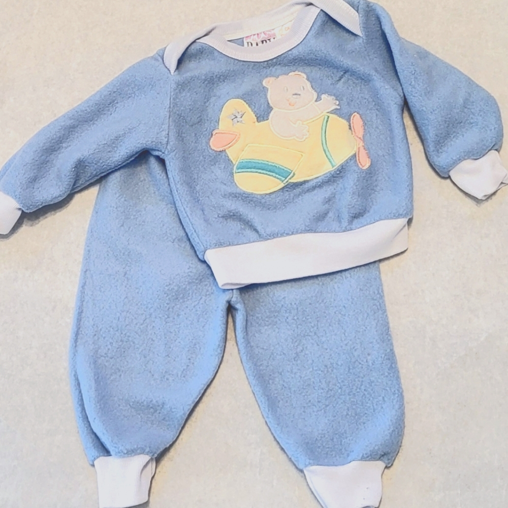 Vintage two piece fleece outfit